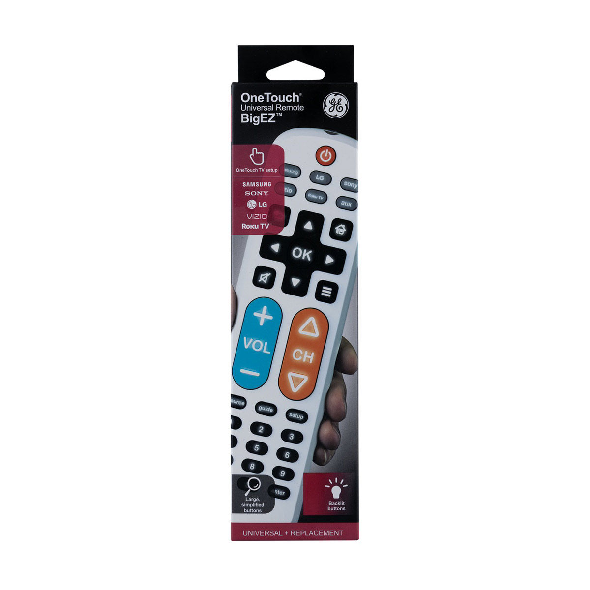 General Electric OneTouch BigEZ Universal Remote, White