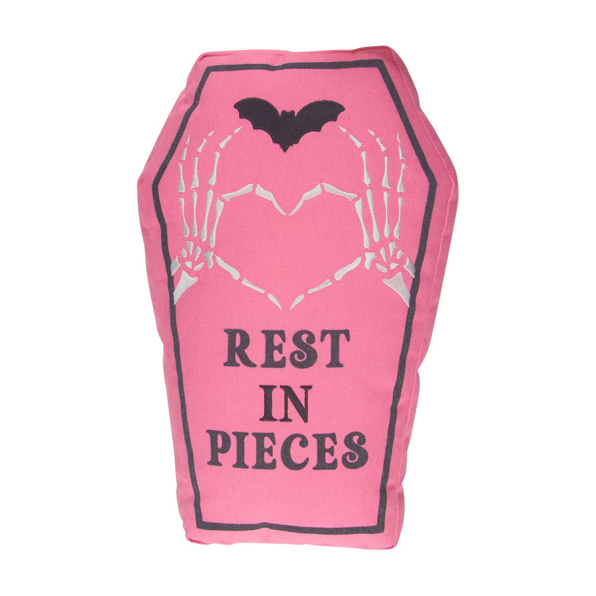 Halloween Pink Printed Decorative Coffin Shaped Pillow