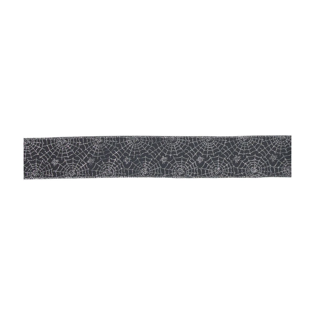 Halloween Harvest Black Spider Web Printed Decorative Ribbon, 2.5 in x 9 ft