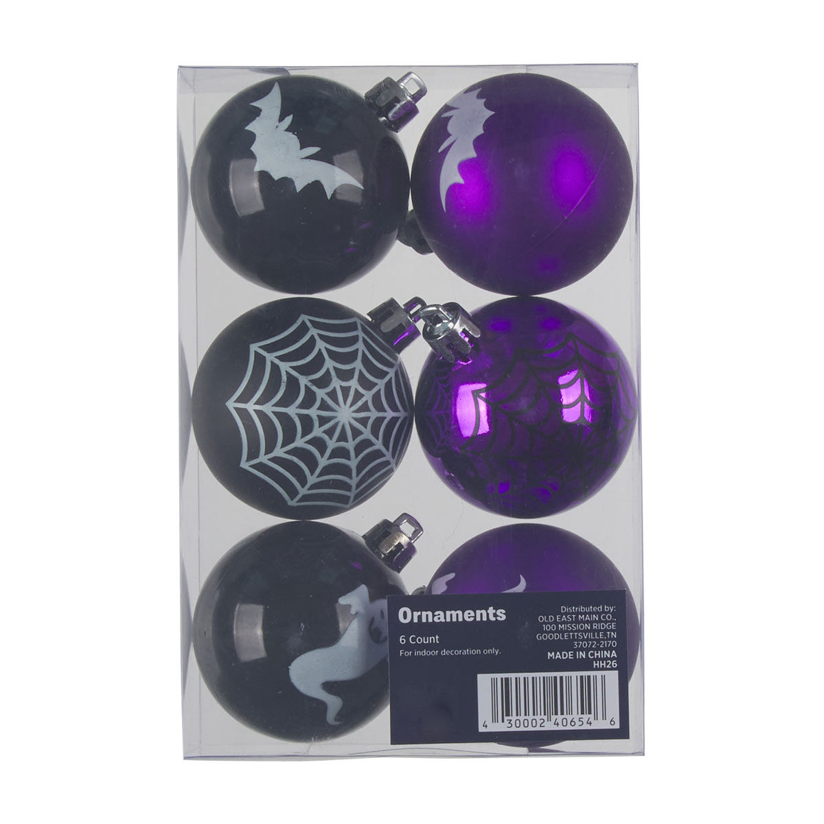 Halloween Hallo Round Ornaments Décor, 6 ct, 2 Assorted Styles