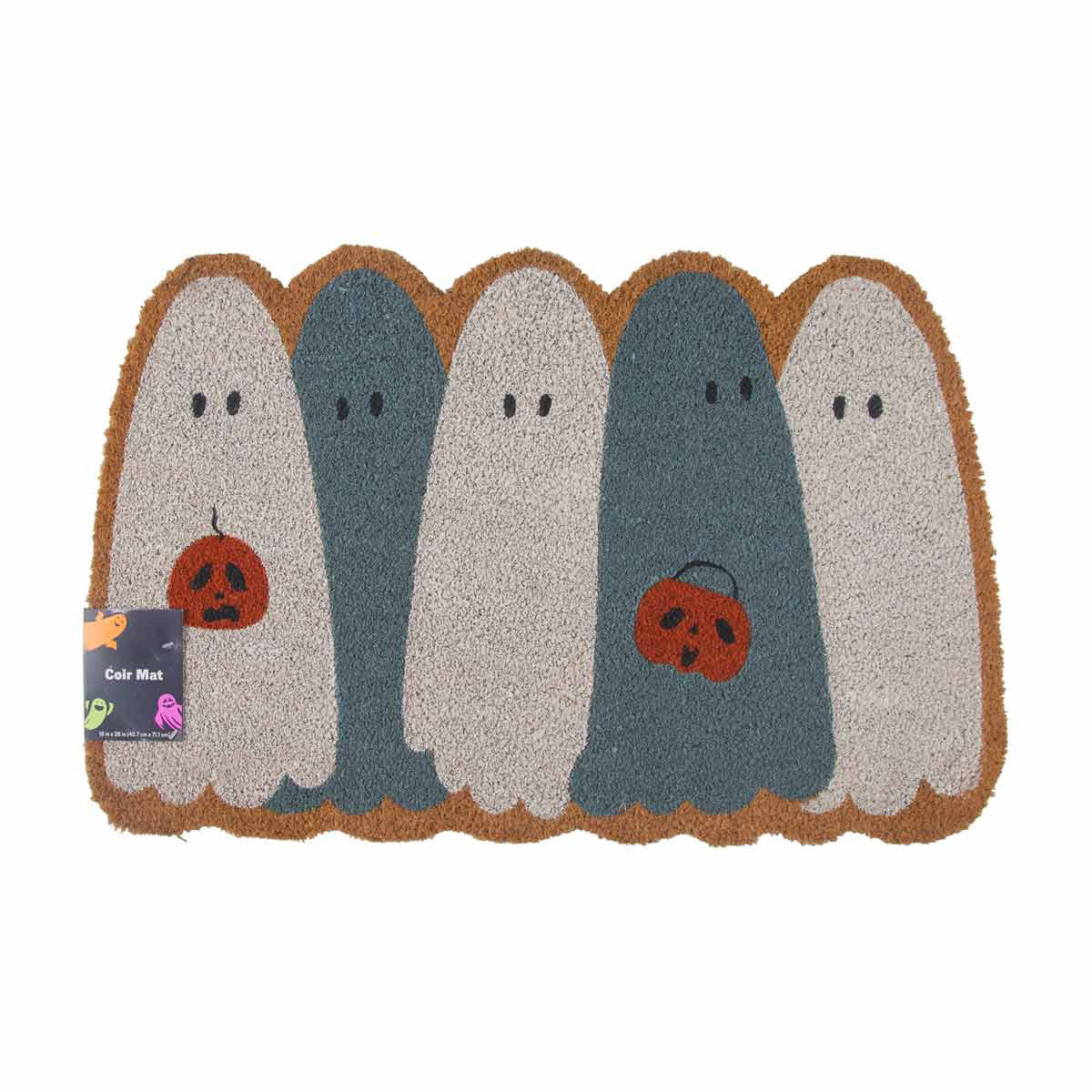 Halloween Harvest Coir Ghost Mat Décor, 18x28 in