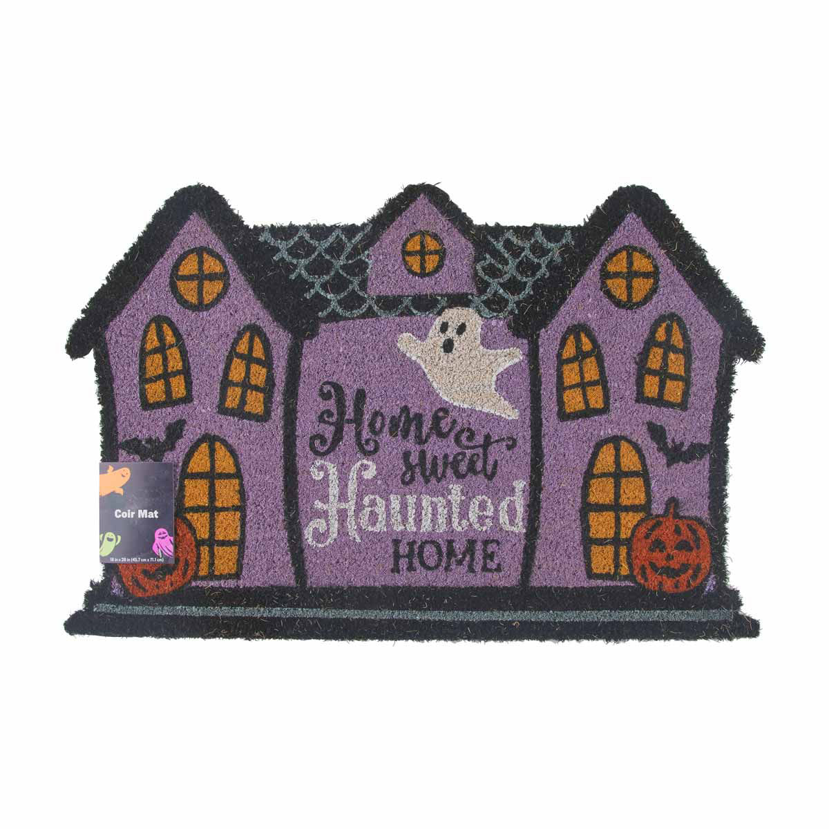 Halloween Haunted House Coir Doormat, 18x28 in