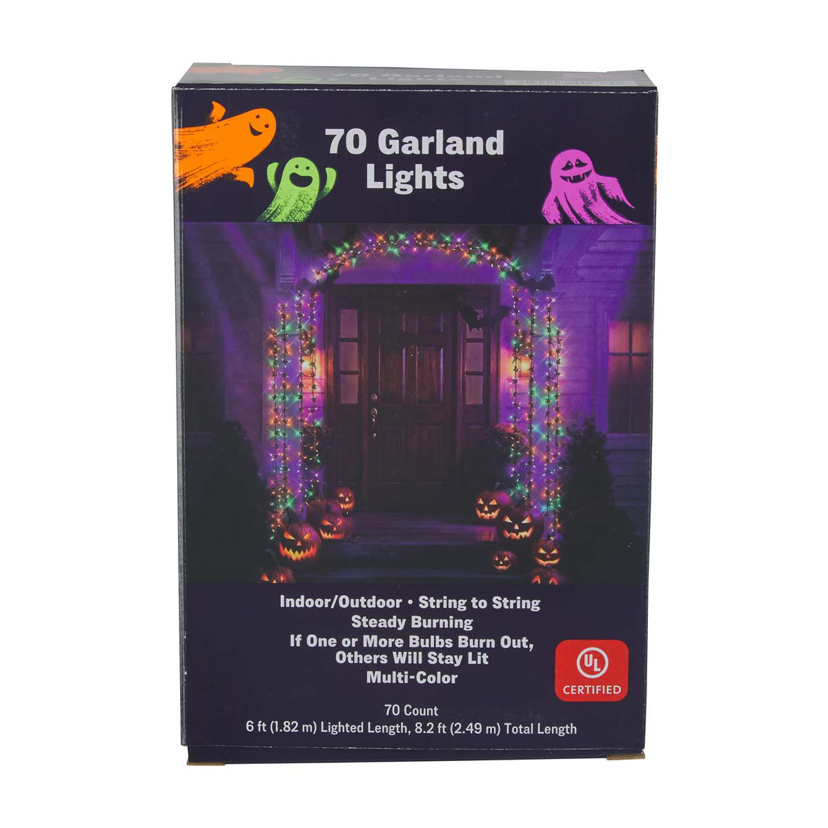 Halloween Indoor/Outdoor Multi-Color Garland String Lights, 8.2 ft