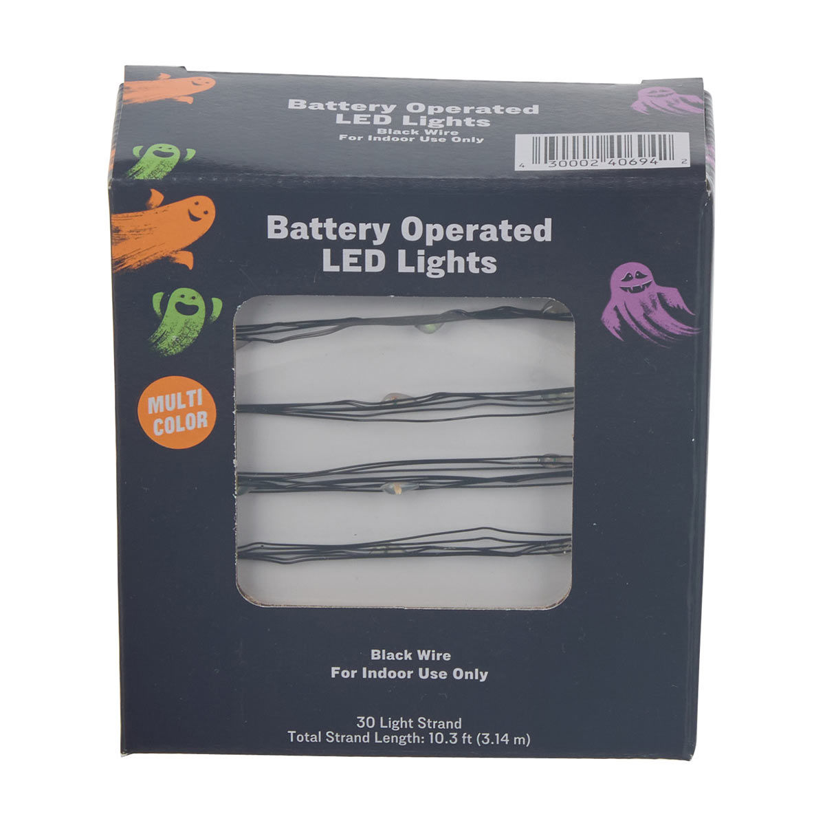 Halloween Harvest Battery Operated Black Wired LED Lights