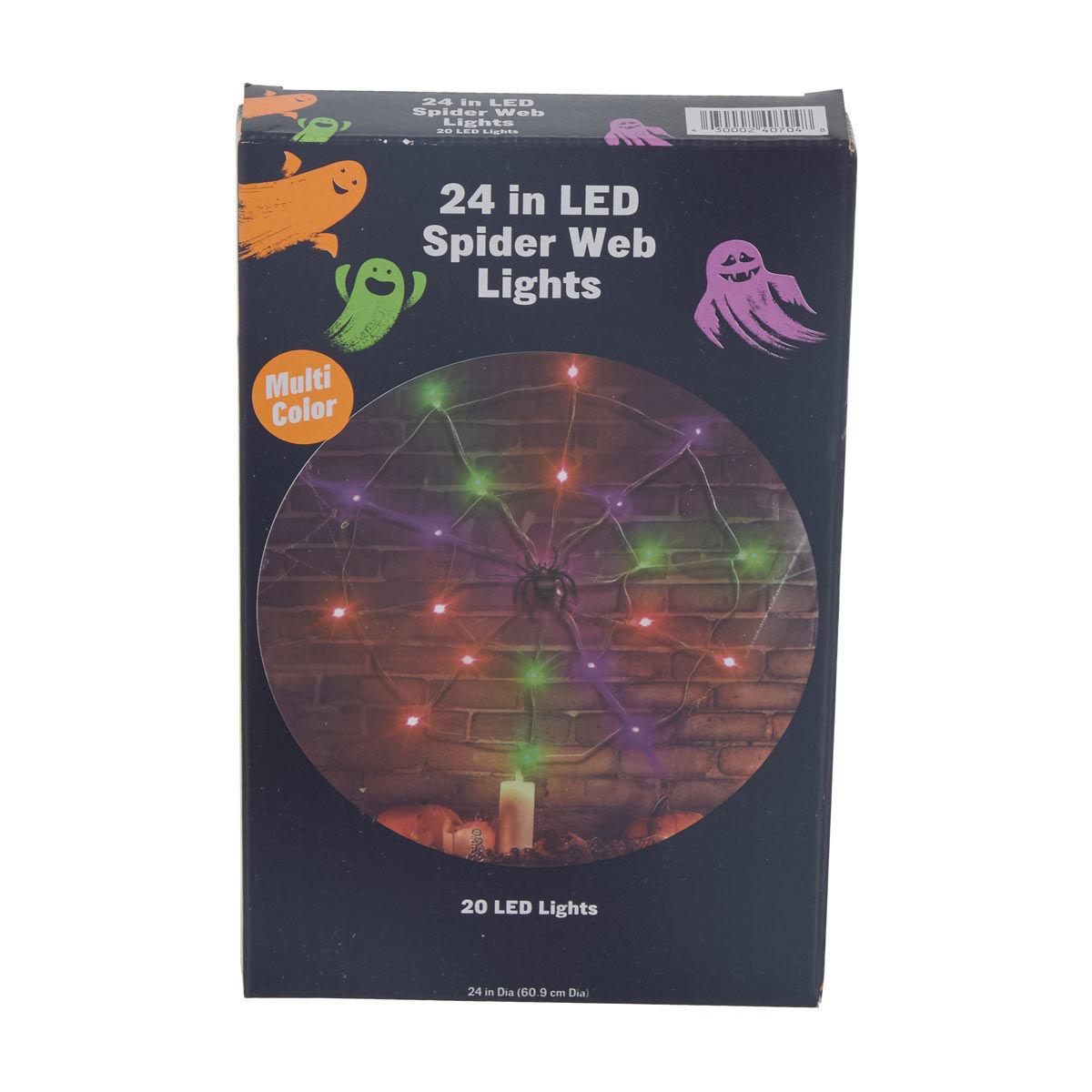 Halloween Plastic Spider Web Lights, 24 in
