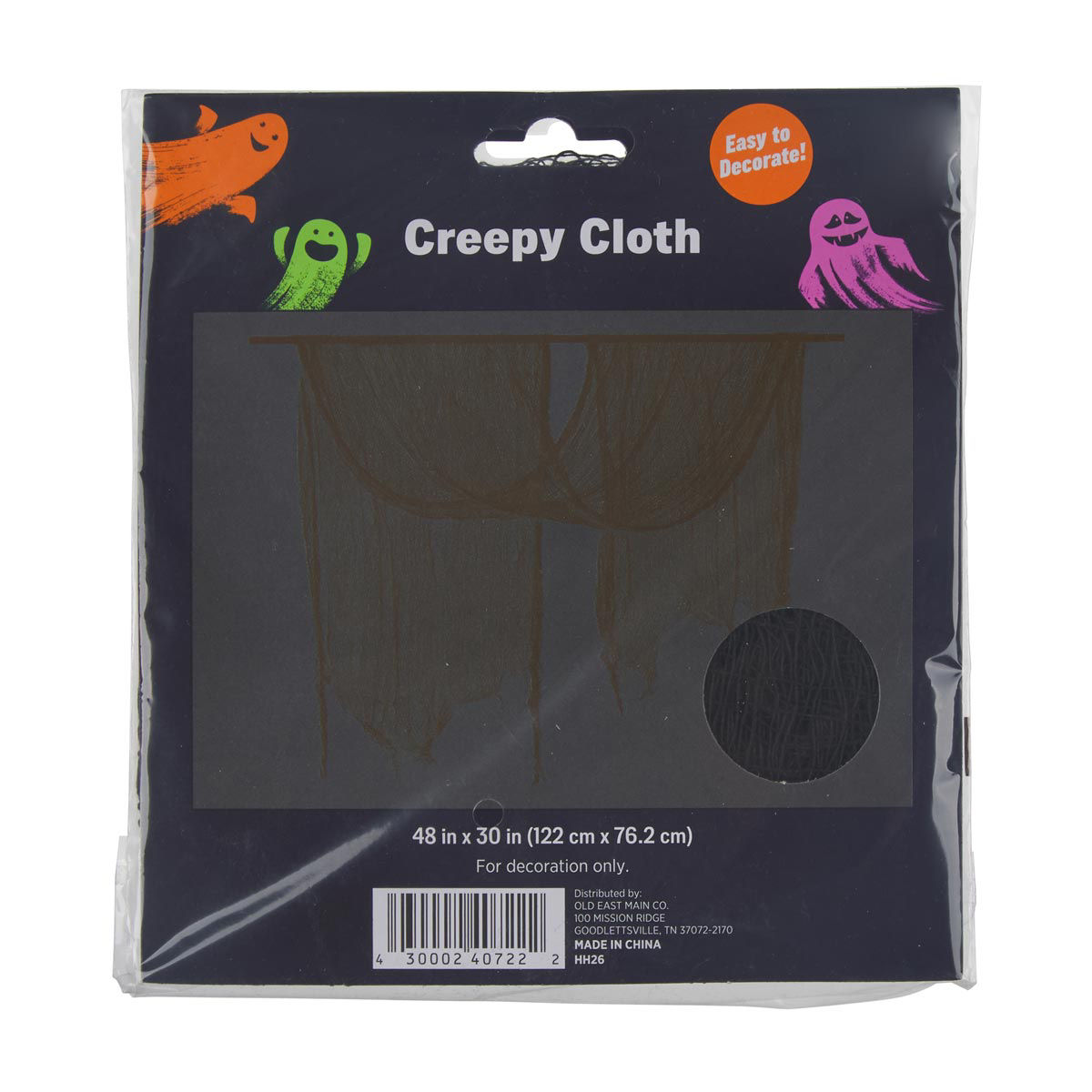 Halloween Creepy Cloth Décor, 2 Assorted Colors