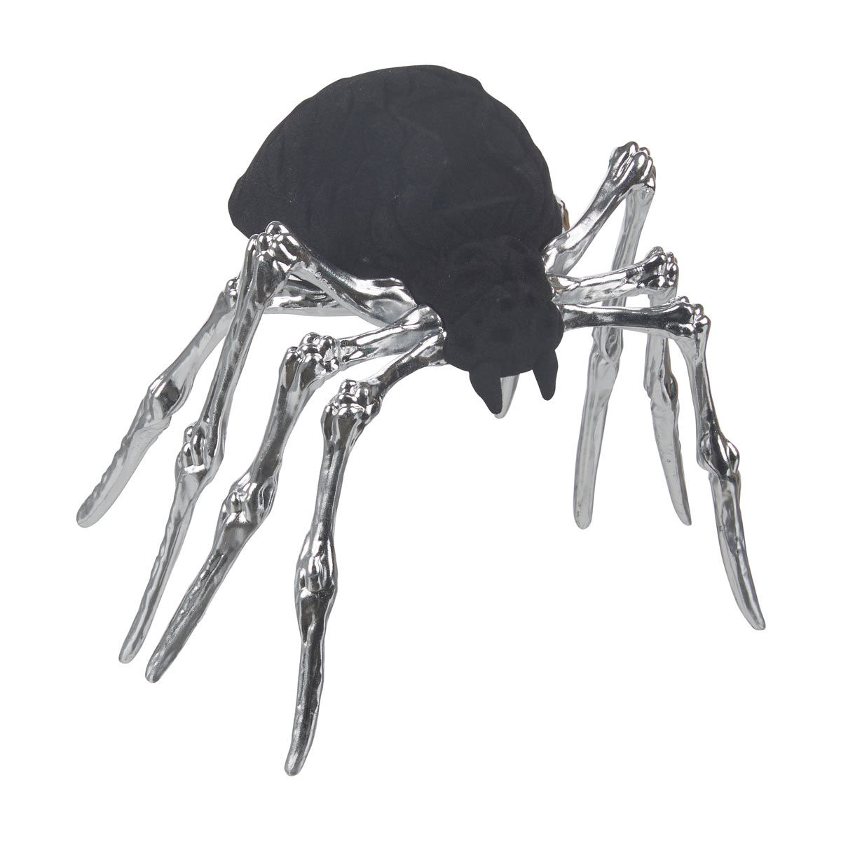 Halloween Flocked Metallic Spider Décor, 2 Assorted Colors