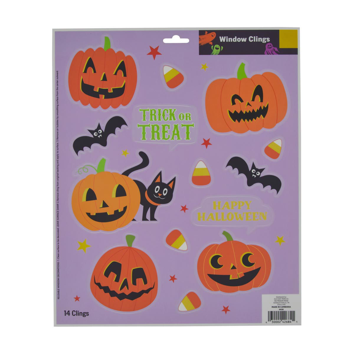 Halloween Window Pumpkin Clings Décor