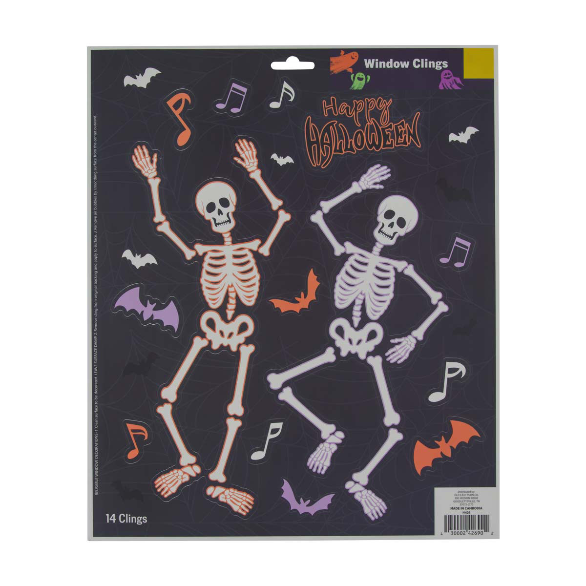 Halloween Skeleton Window Clings Décor