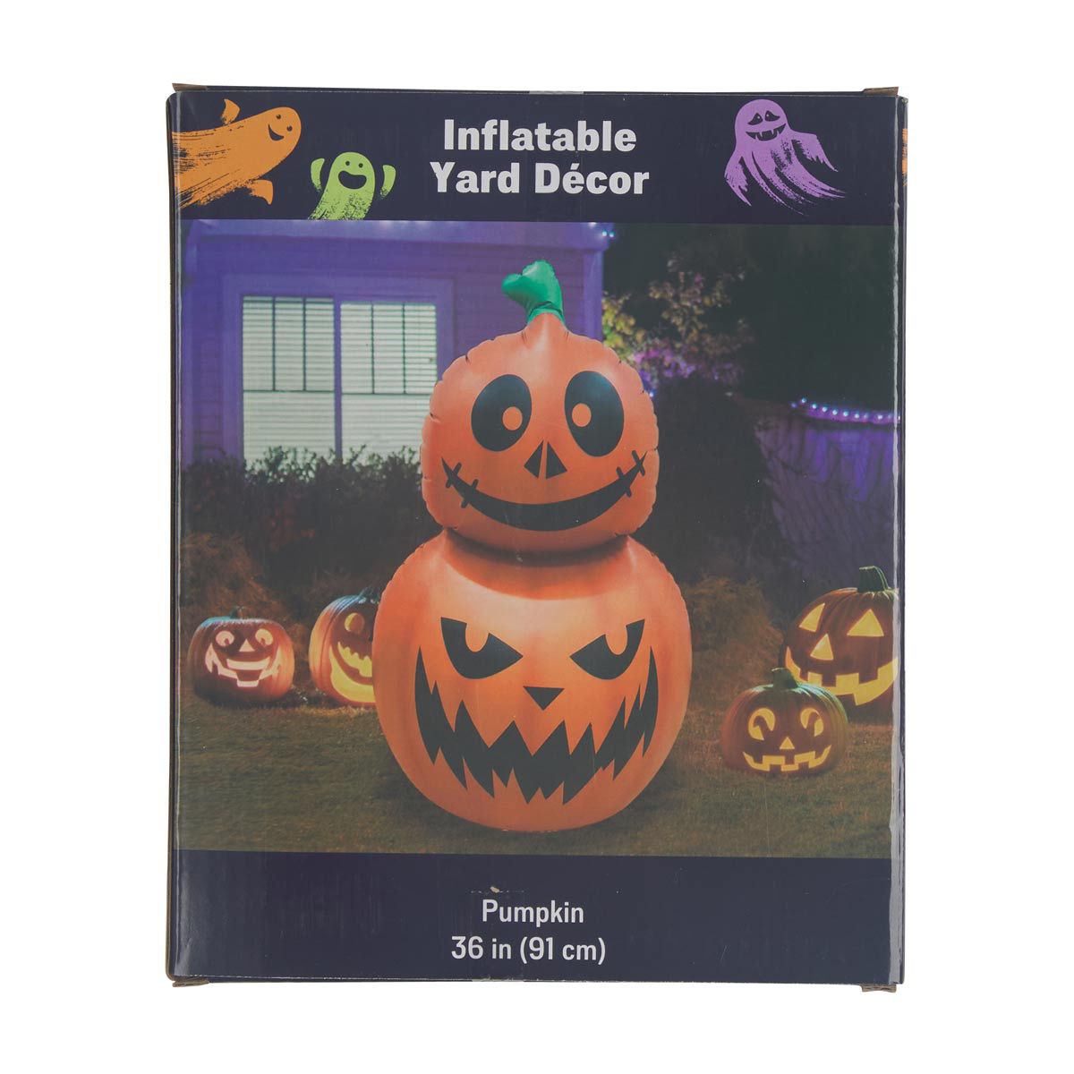 Halloween Blow Up Pumpkin Shaped Inflatable Yard Décor, 36 in
