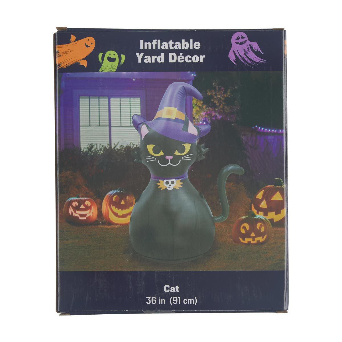 Halloween Blow Up Cat Shaped Inflatable Yard Décor, 36 in