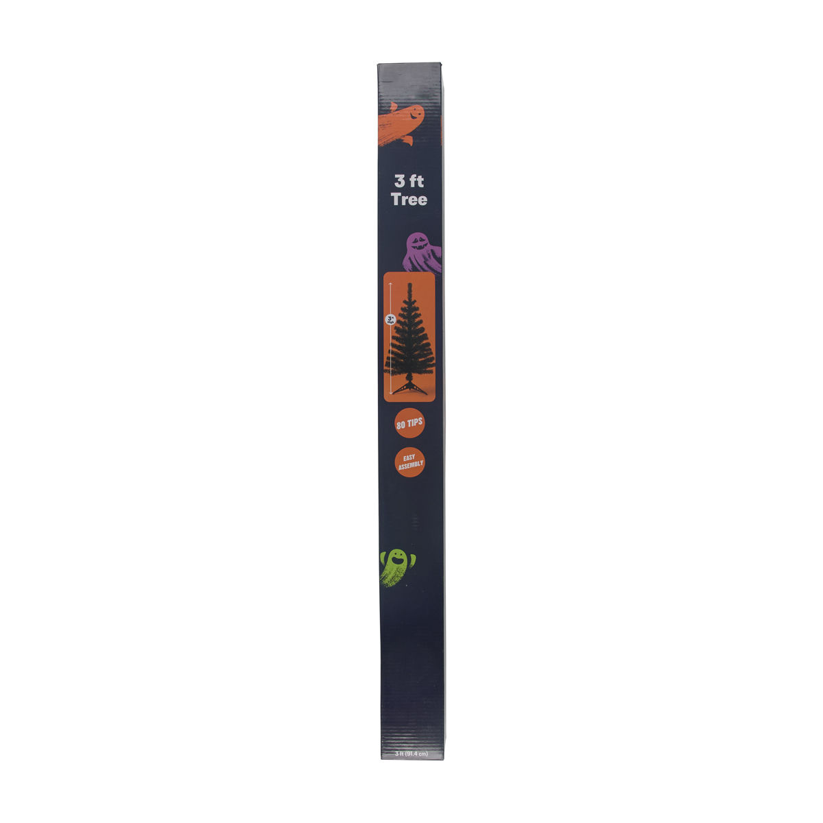 Halloween Artificial Black & Orange Foldable Tree with Stand, 3 ft