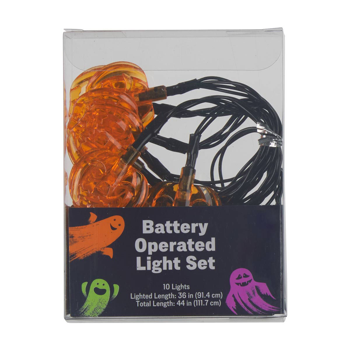 Halloween Battery Operated Pumpkin Shaped String Light Set, 44 in