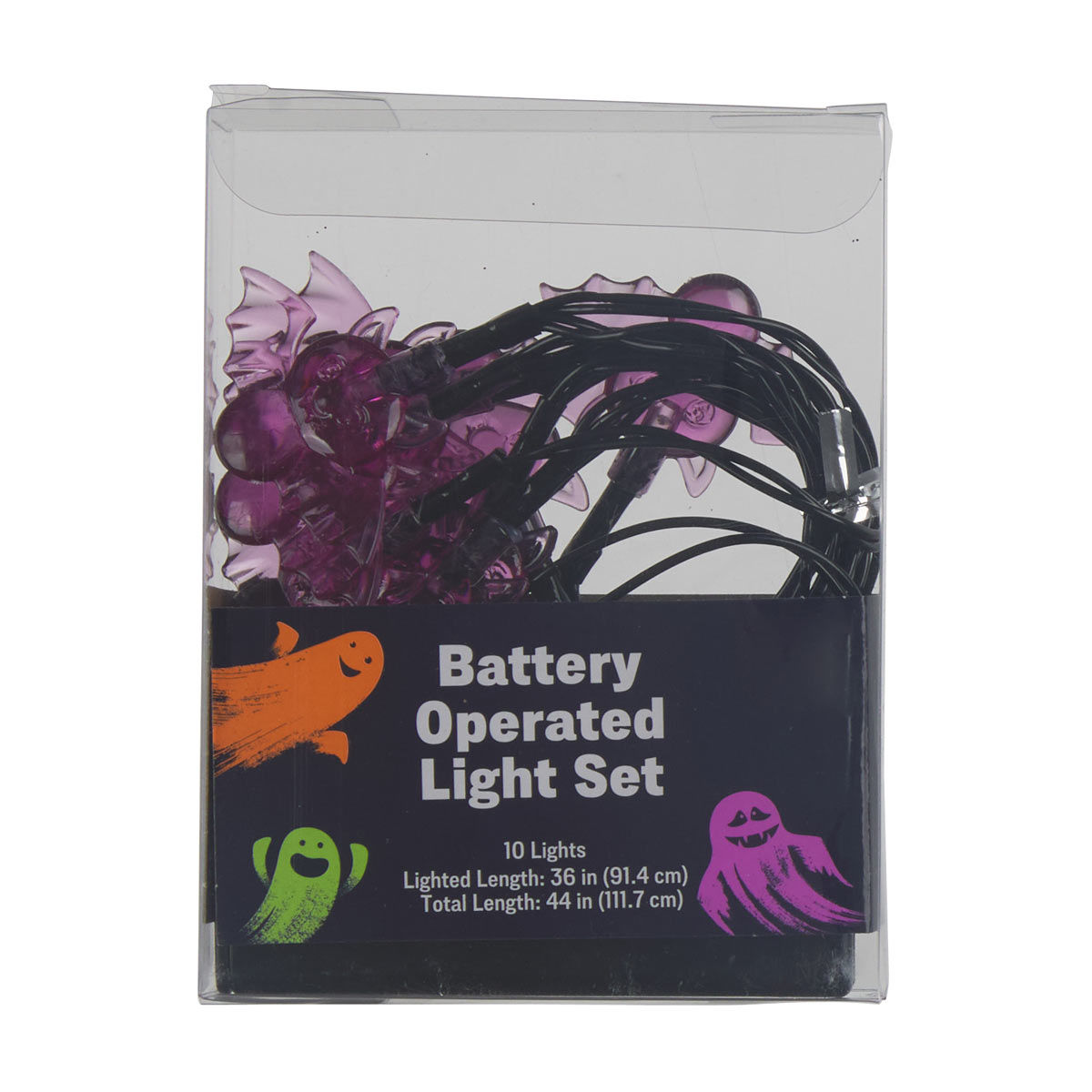 Halloween Bat Shaped Battery Operated String Light Set, 44 in