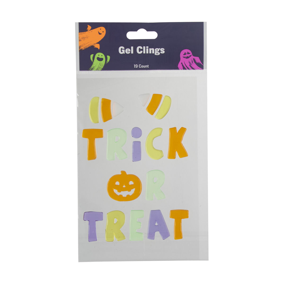 Halloween Multicolor Gel Window Clings, 4 Assorted Styles