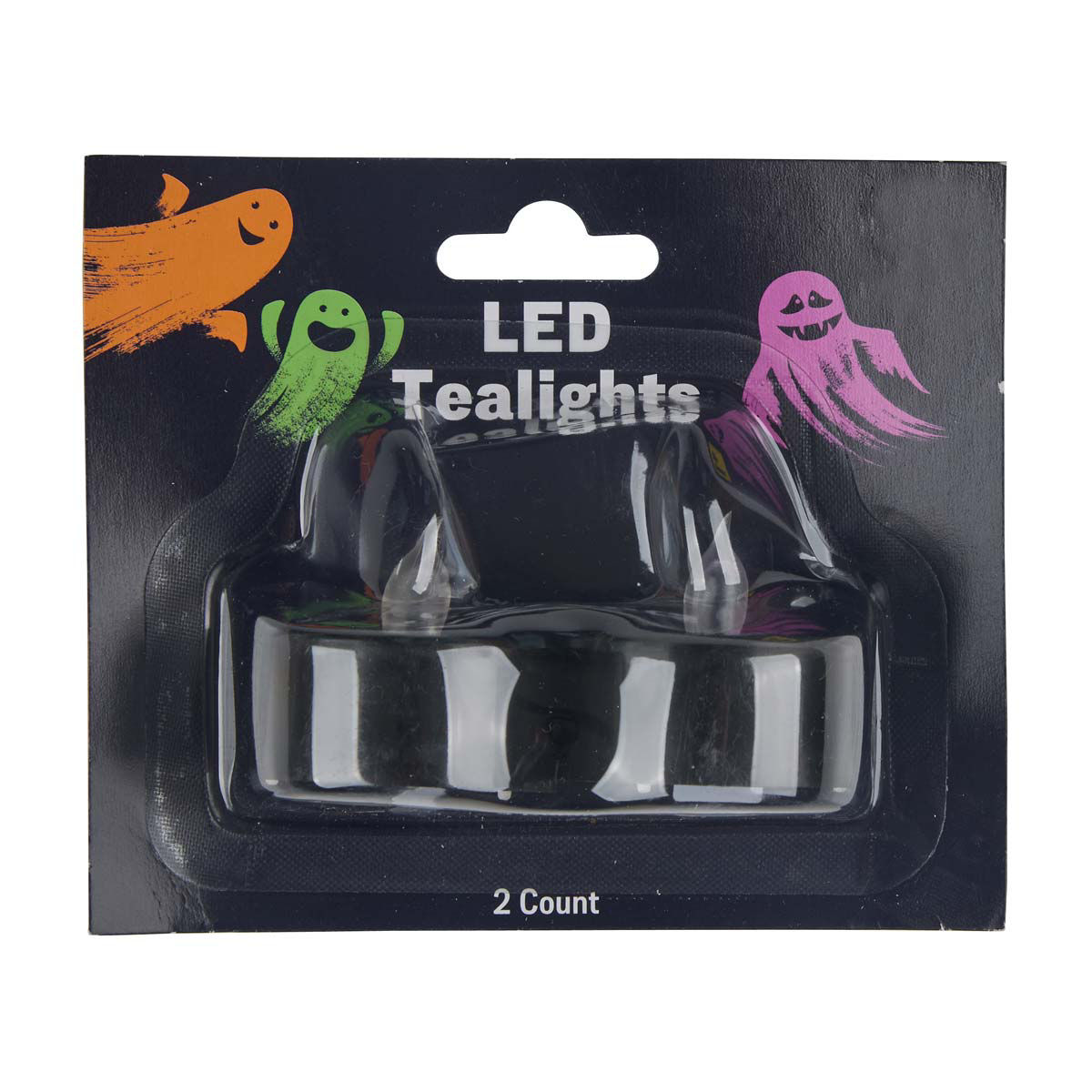Halloween LED Tealights, 2 ct, 3 Assorted Colors