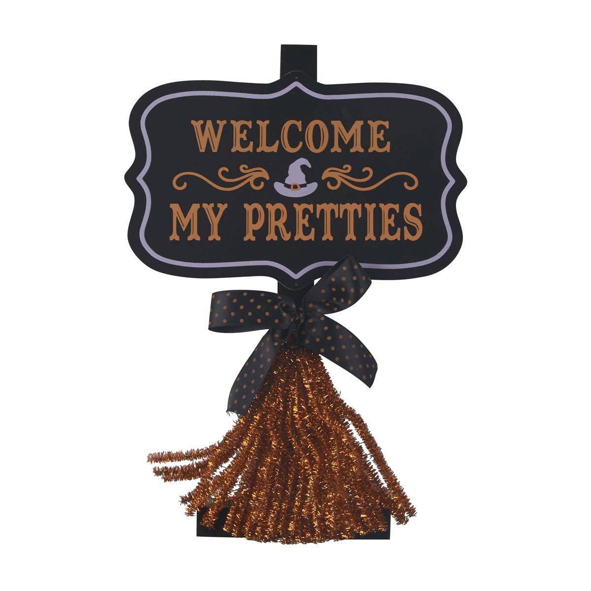 Halloween Black Spooky Broom Tabletop Décor