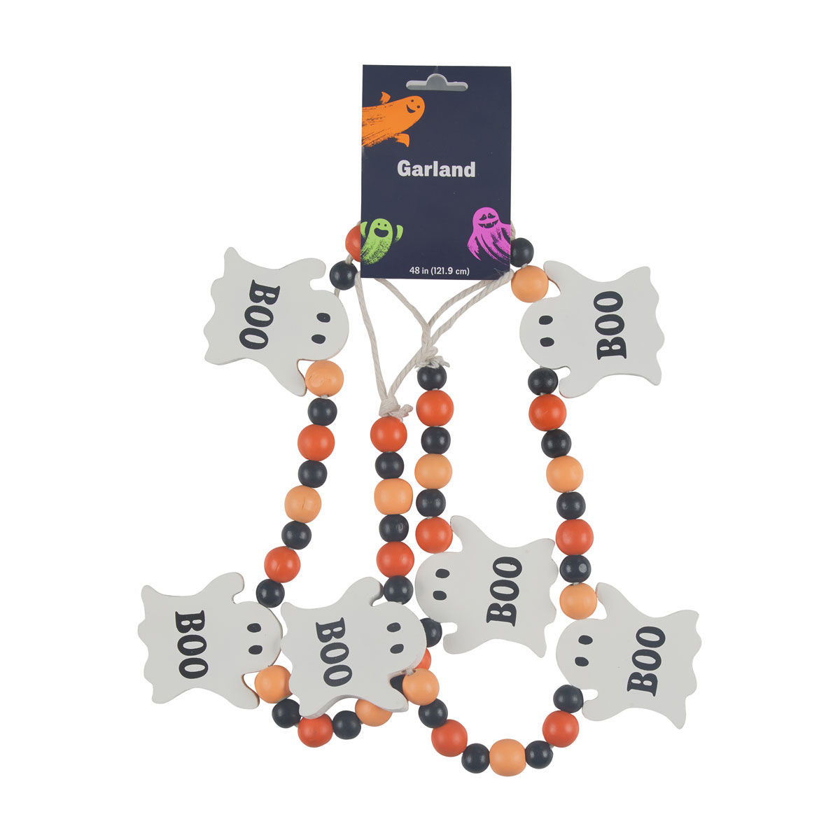 Halloween Wooden Garland, 4 ft, 2 Assorted Styles
