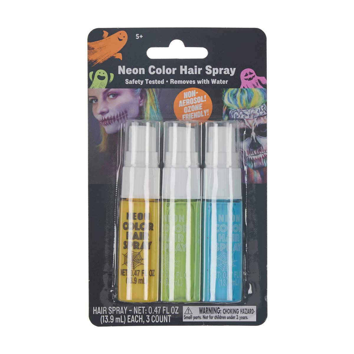 Halloween Neon Color Hair Spray Pack, 3 ct, 2 Assorted Packs