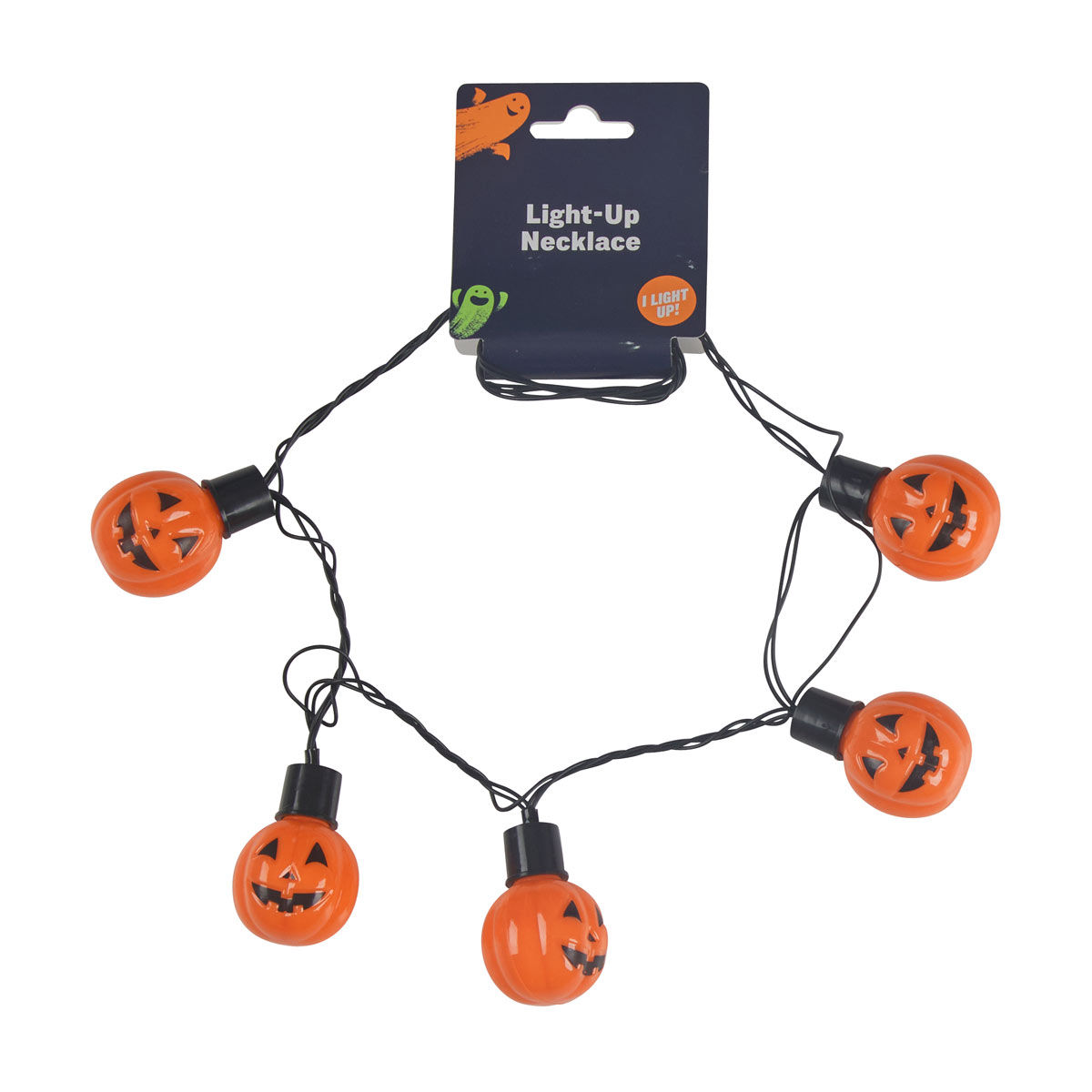 Halloween Pumpkin Light-Up Necklace