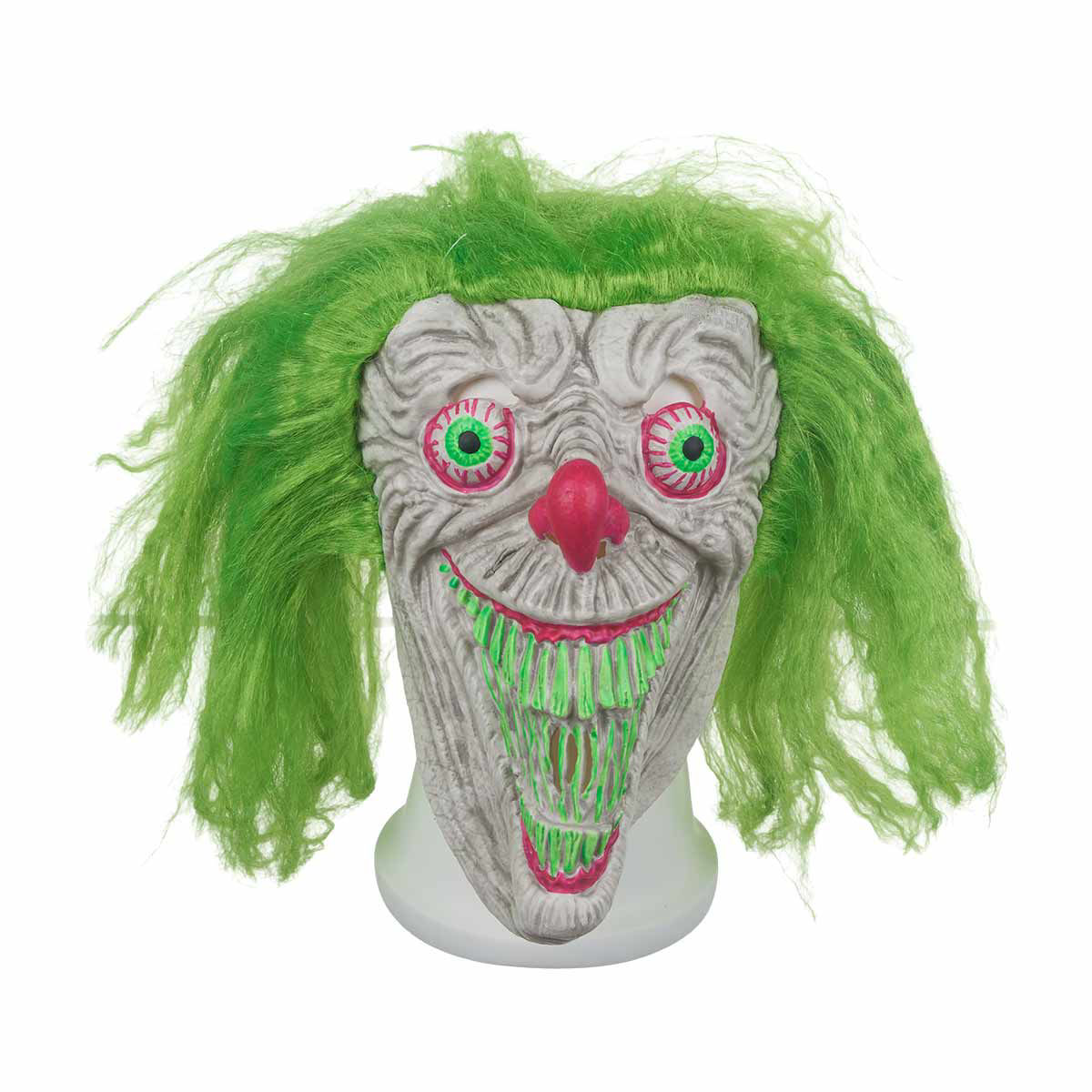 Halloween Green Hair Creepy Clown Costume Mask