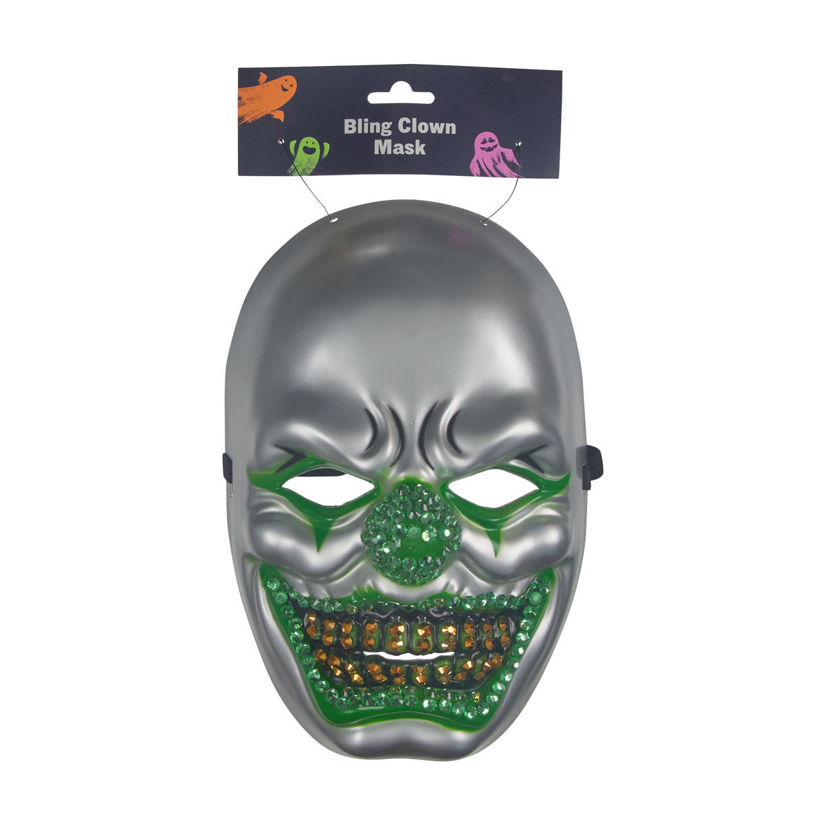 Halloween Lime Green Bling Killer Clown Mask