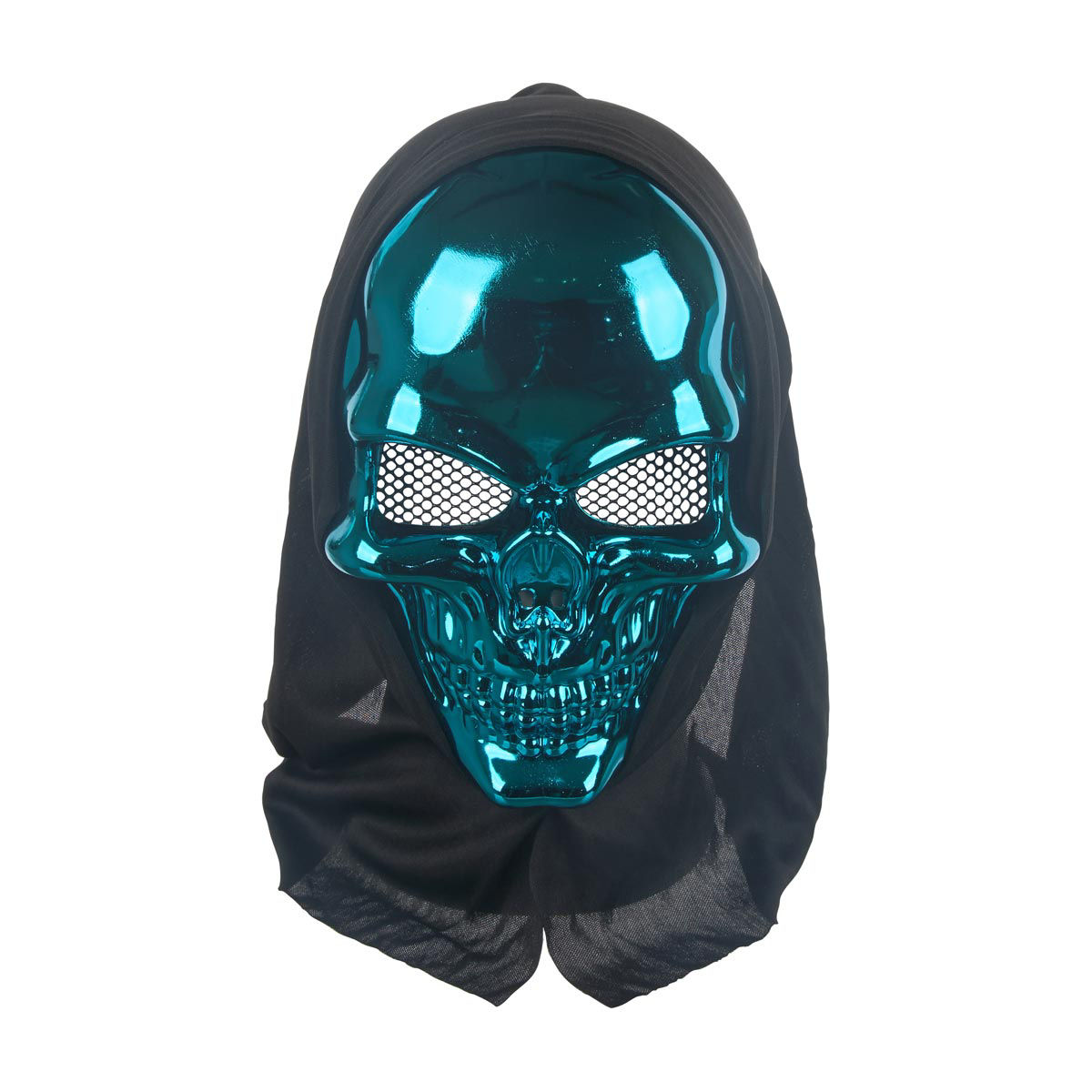 Halloween Blue Glossy Skull Costume Mask