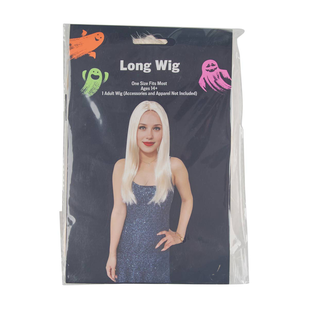 Halloween Ladies Blond Long Hair Wig, One Size