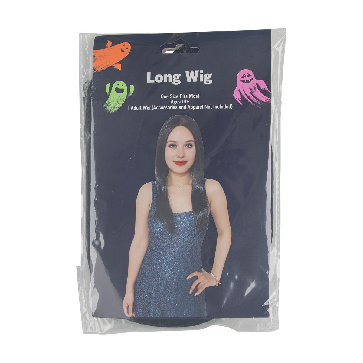 Halloween Ladies Black Long Hair Wig, One Size