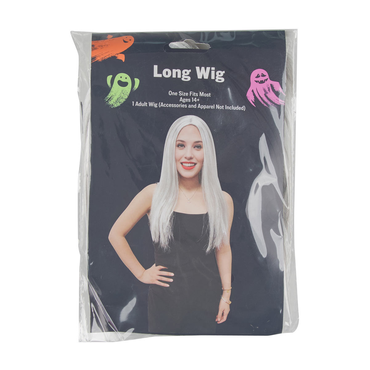 Halloween Women's White Long Hair Wig, One Size