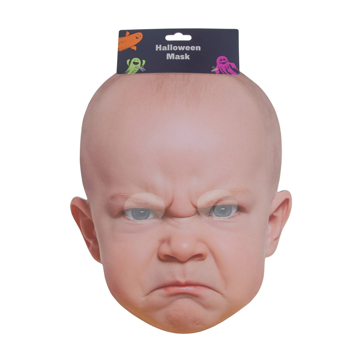 Halloween Harvest Big Head Angry Baby Face Mask