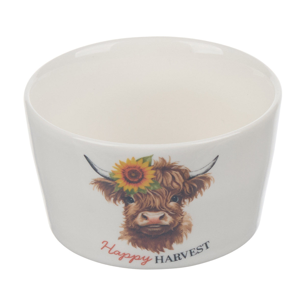 Halloween Harvest Happy Harvest Highland Cow Printed Ceramic Ramekin