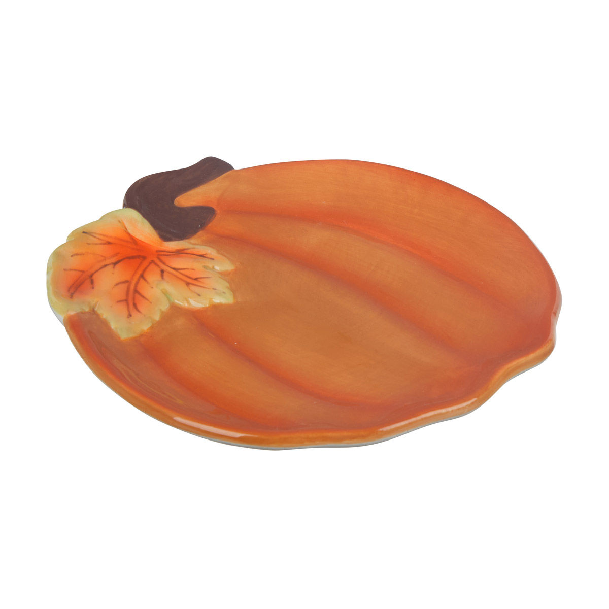 Harvest Orange Pumpkin-Shaped Plate