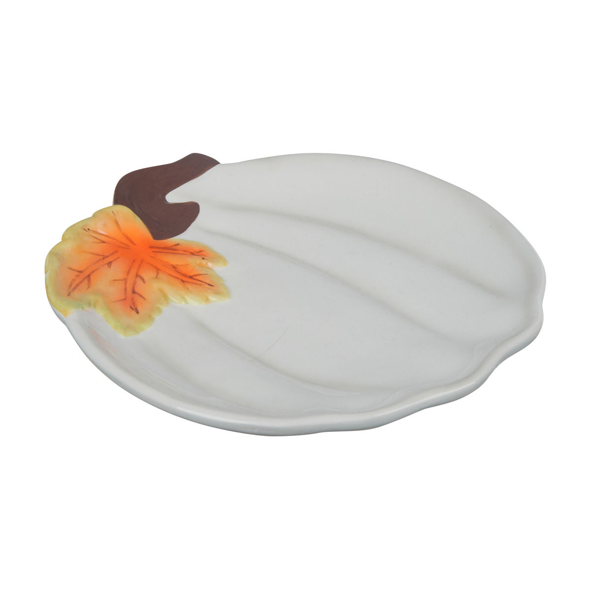 Harvest White Pumpkin-Shaped Plate
