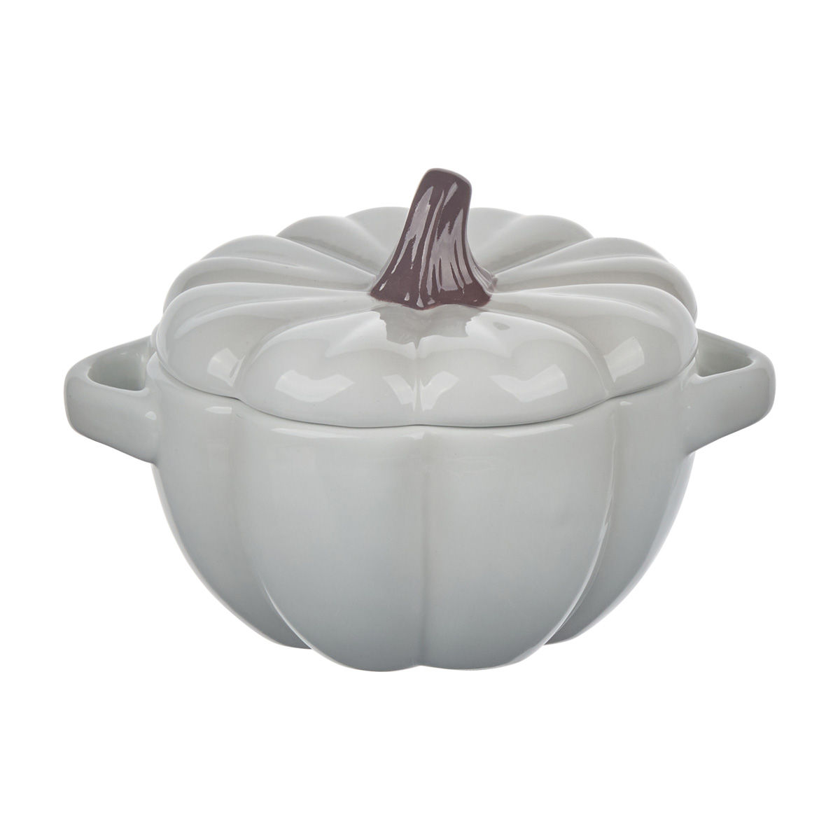 Harvest White Pumpkin Shaped Soup Bowl with Lid