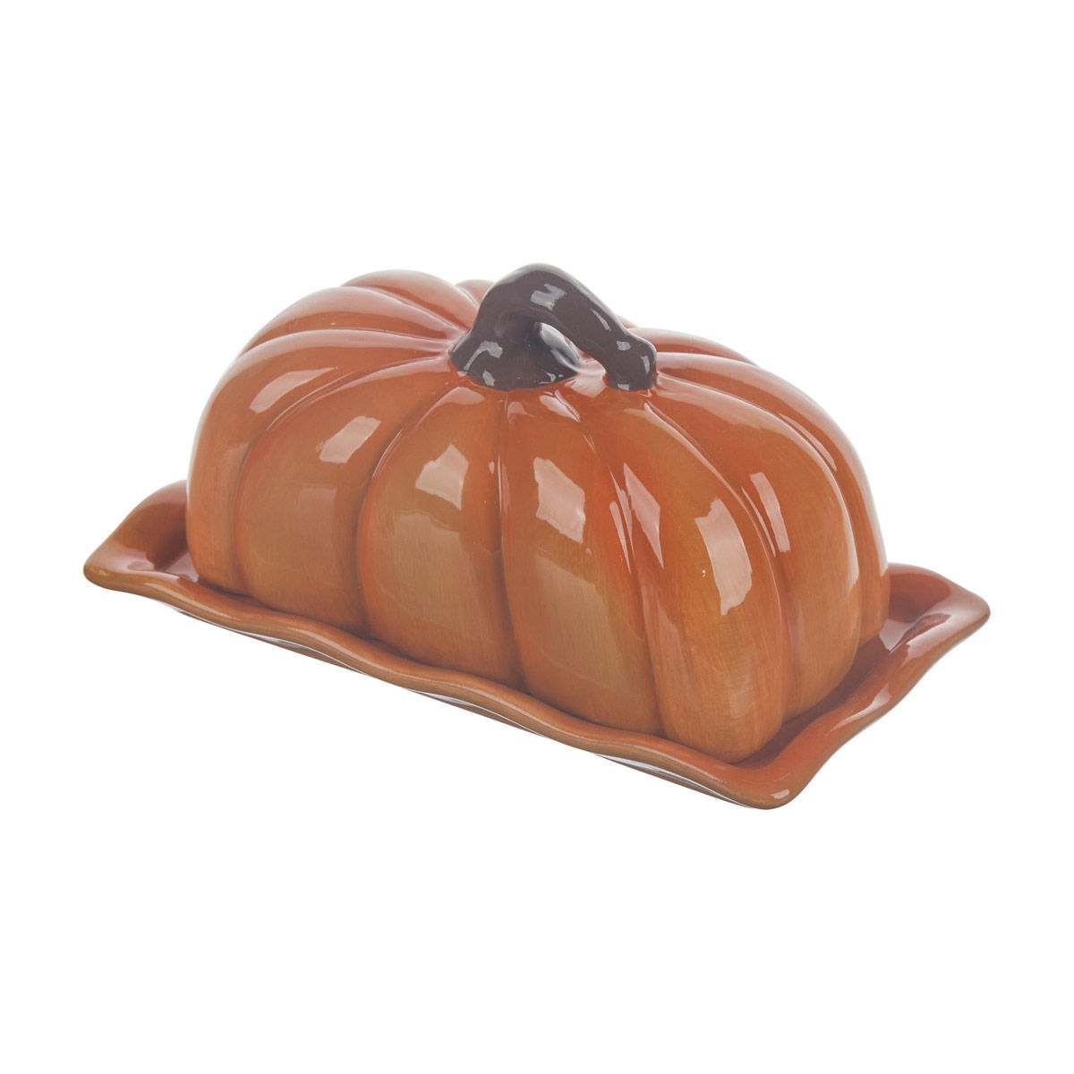 Harvest Halloween Orange Butter Dish
