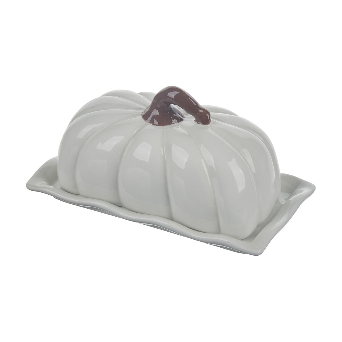 Harvest Halloween White Butter Dish