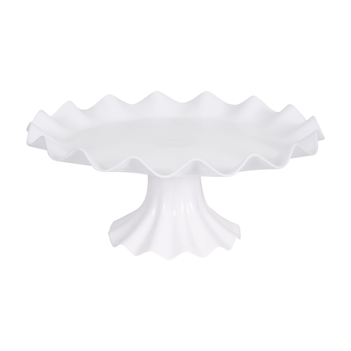 White Wavy Plastic Cake Stand