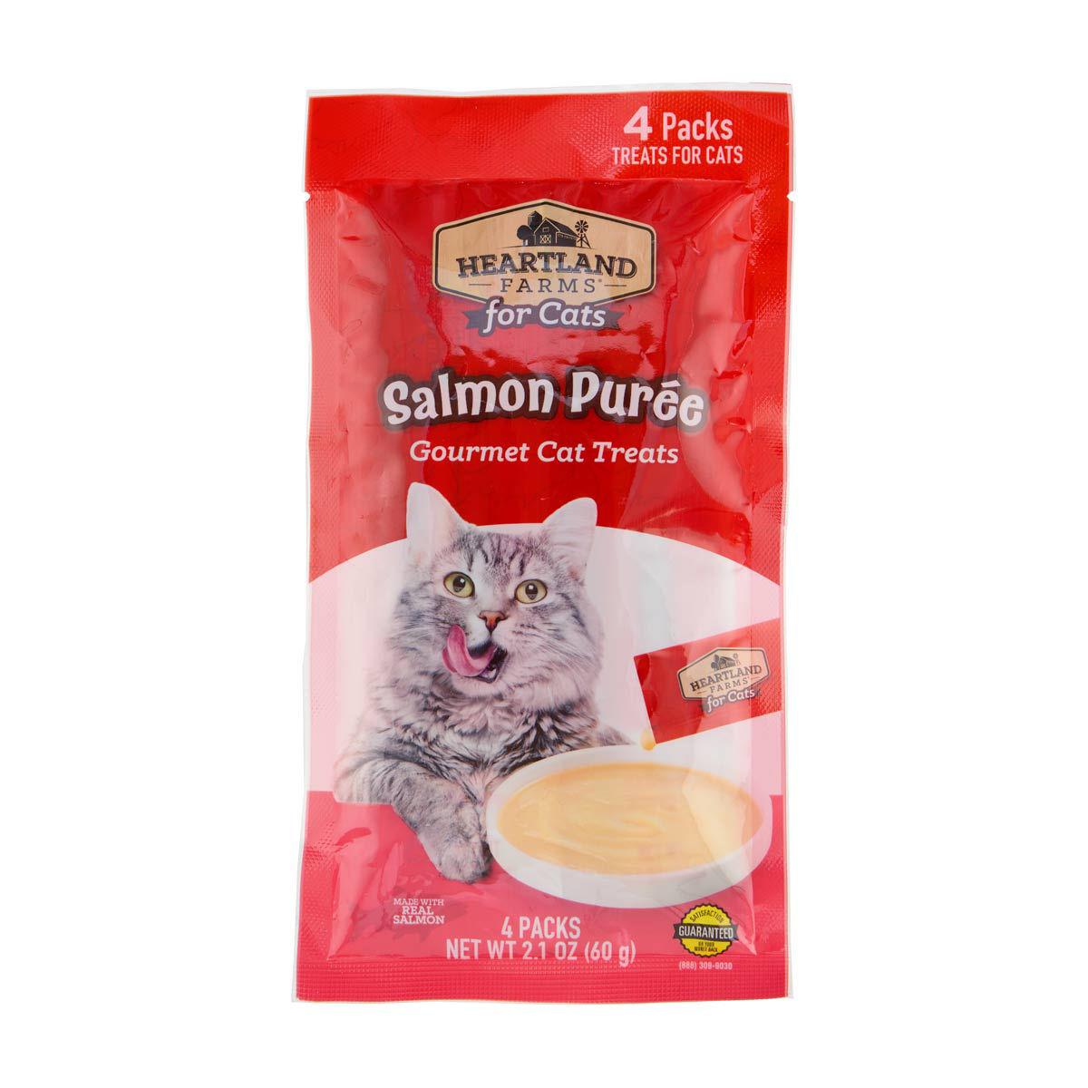 Heartland Farms for Cats Salmon Puree Gourmet Cat Treats, 4 ct, 2.1 oz