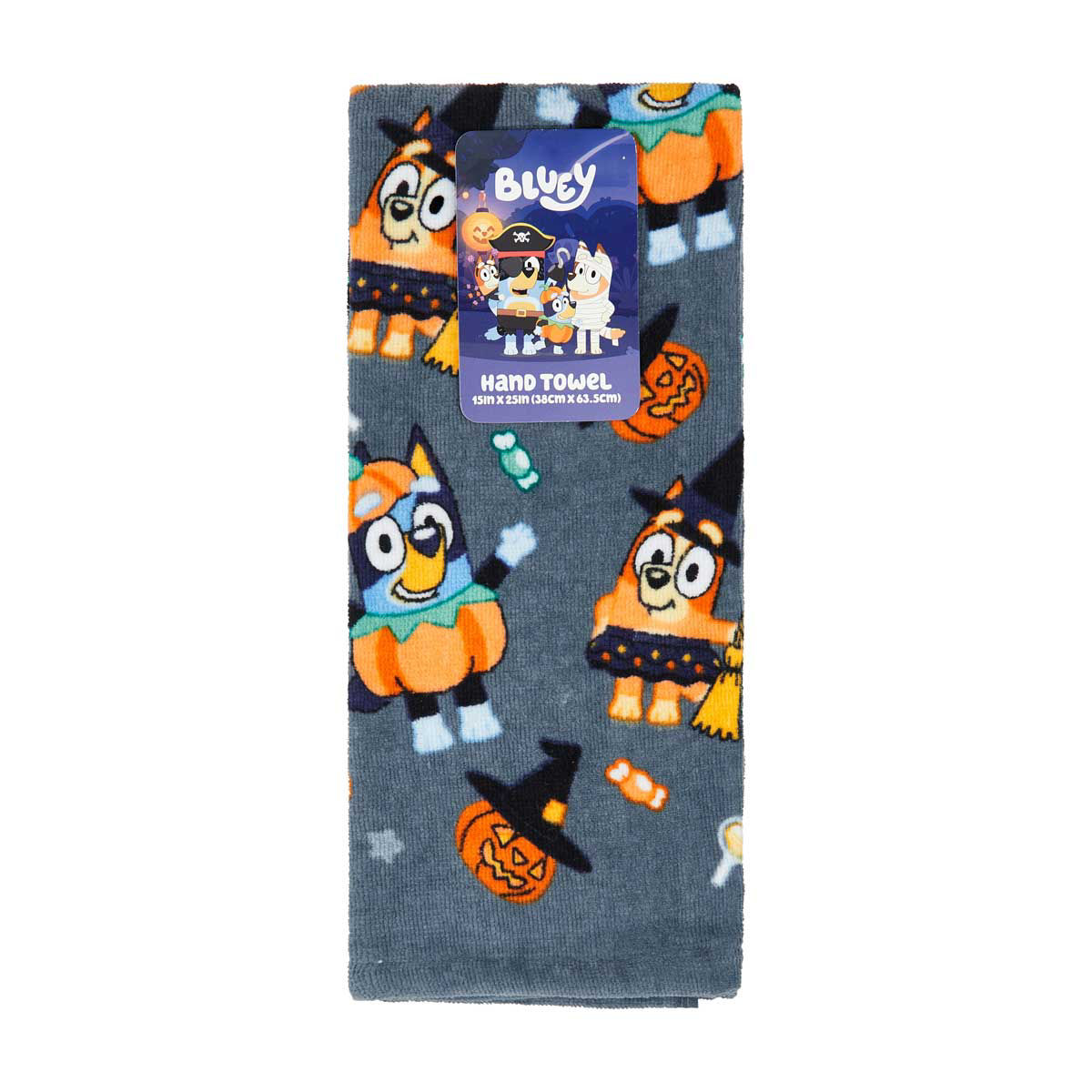 Halloween Licensed Bluey Character Print Hand Towel, 15x25 in