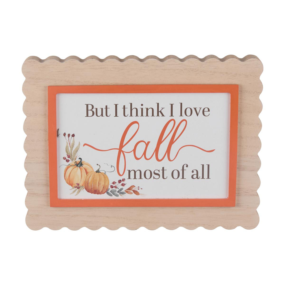 Harvest Scalloped Light Wooden Tabletop Décor
