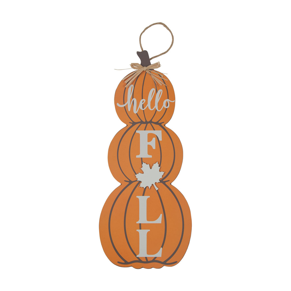 Harvest "Hello Fall" Stacked Pumpkin Hanging Wall Décor
