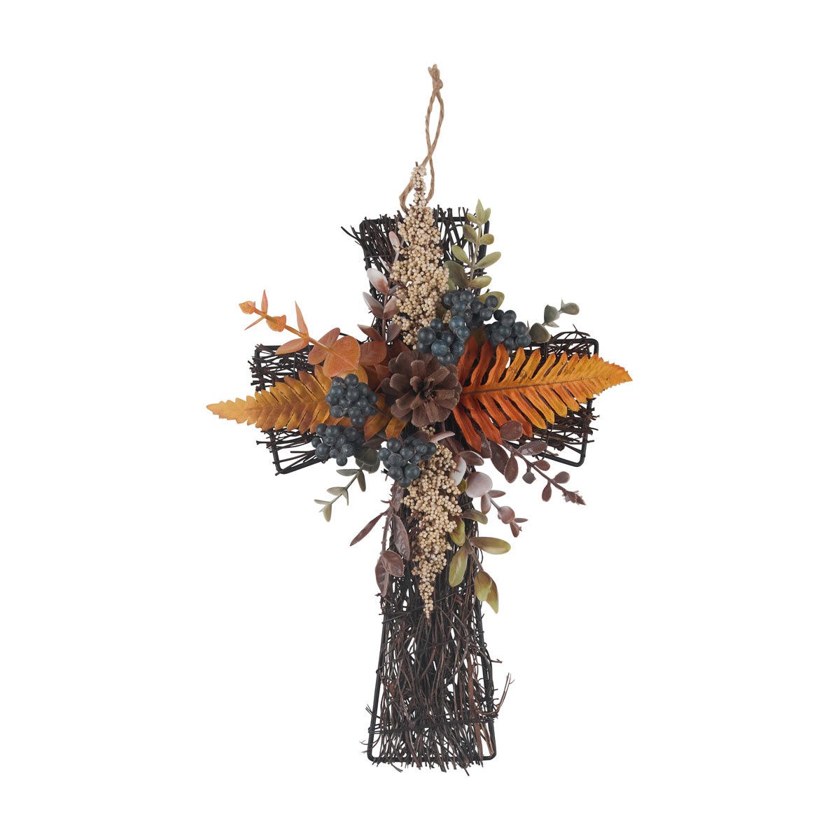 Harvest Artificial Pinecone Cross Shaped Décor