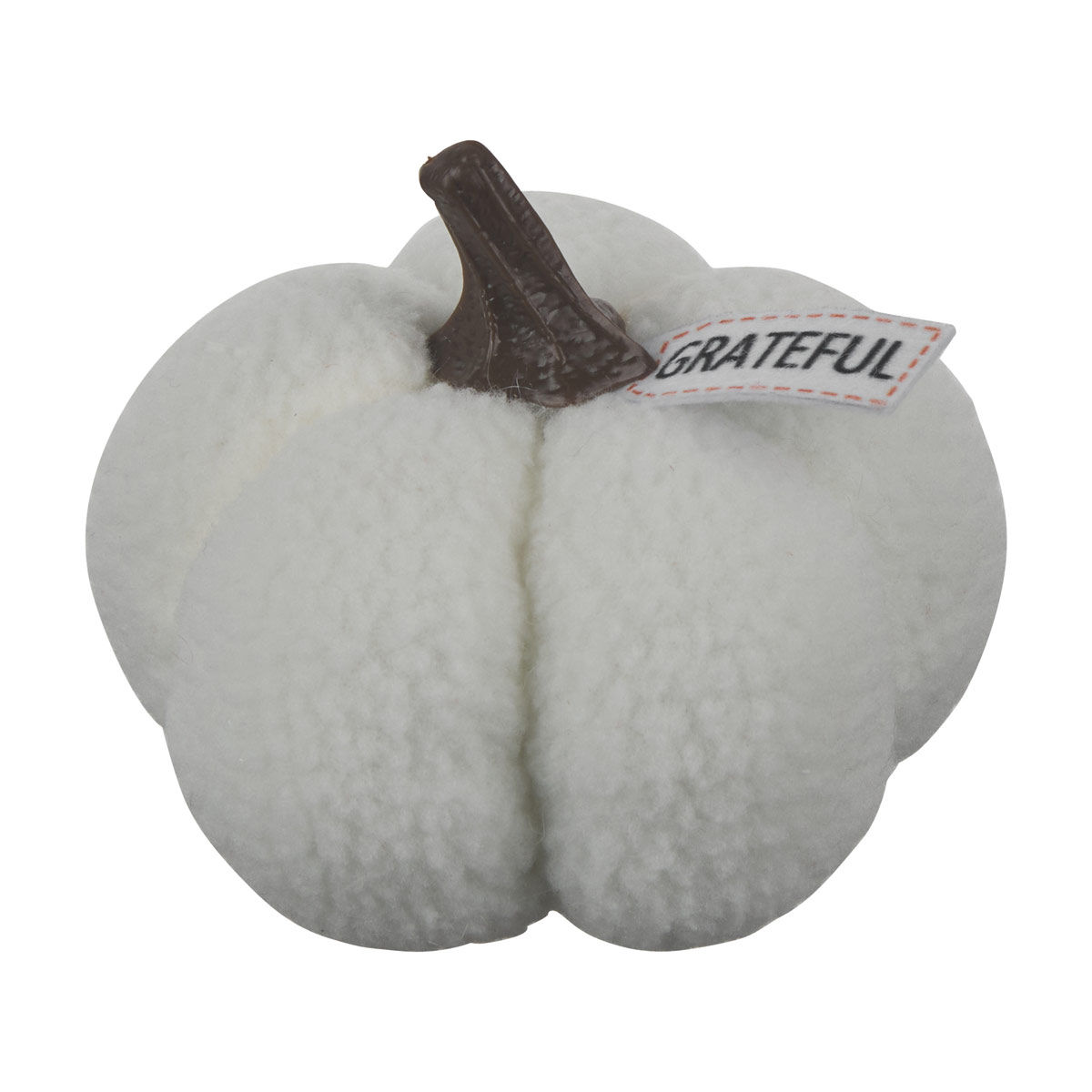Harvest Plush Pumpkin Shaped Décor, White