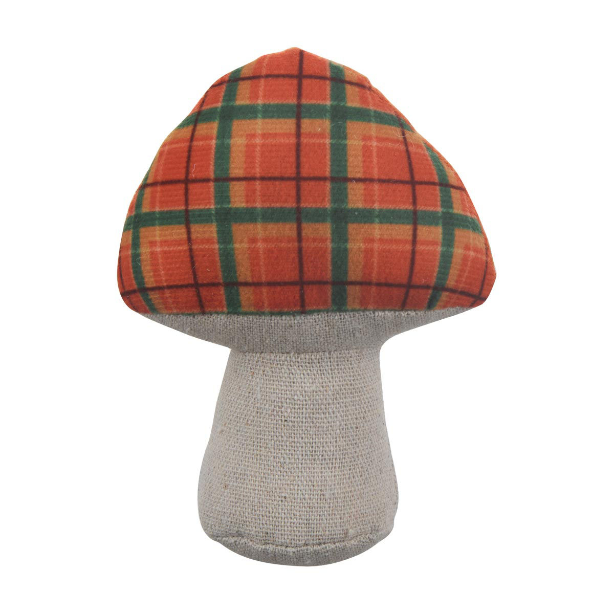 Harvest Plaid Pattern Mushroom Shaped Décor