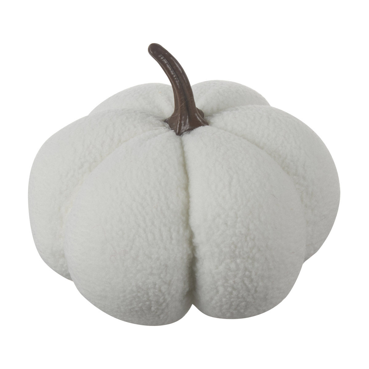 Harvest Halloween Plush White Pumpkin Shaped Décor