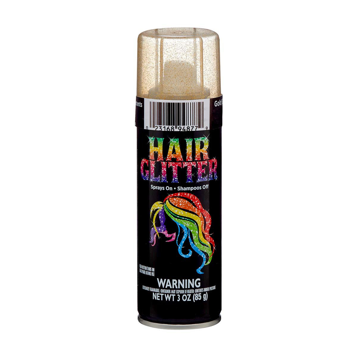 Halloween Glitter Gold Color Hair Spray Bottle, 3 oz
