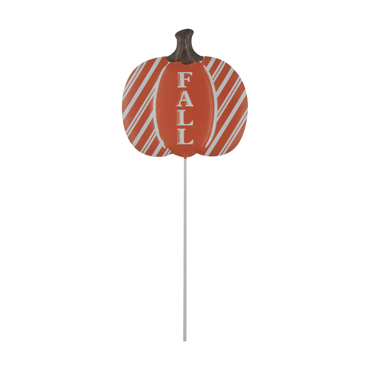 Harvest Metal Stripe Pumpkin Pick Décor