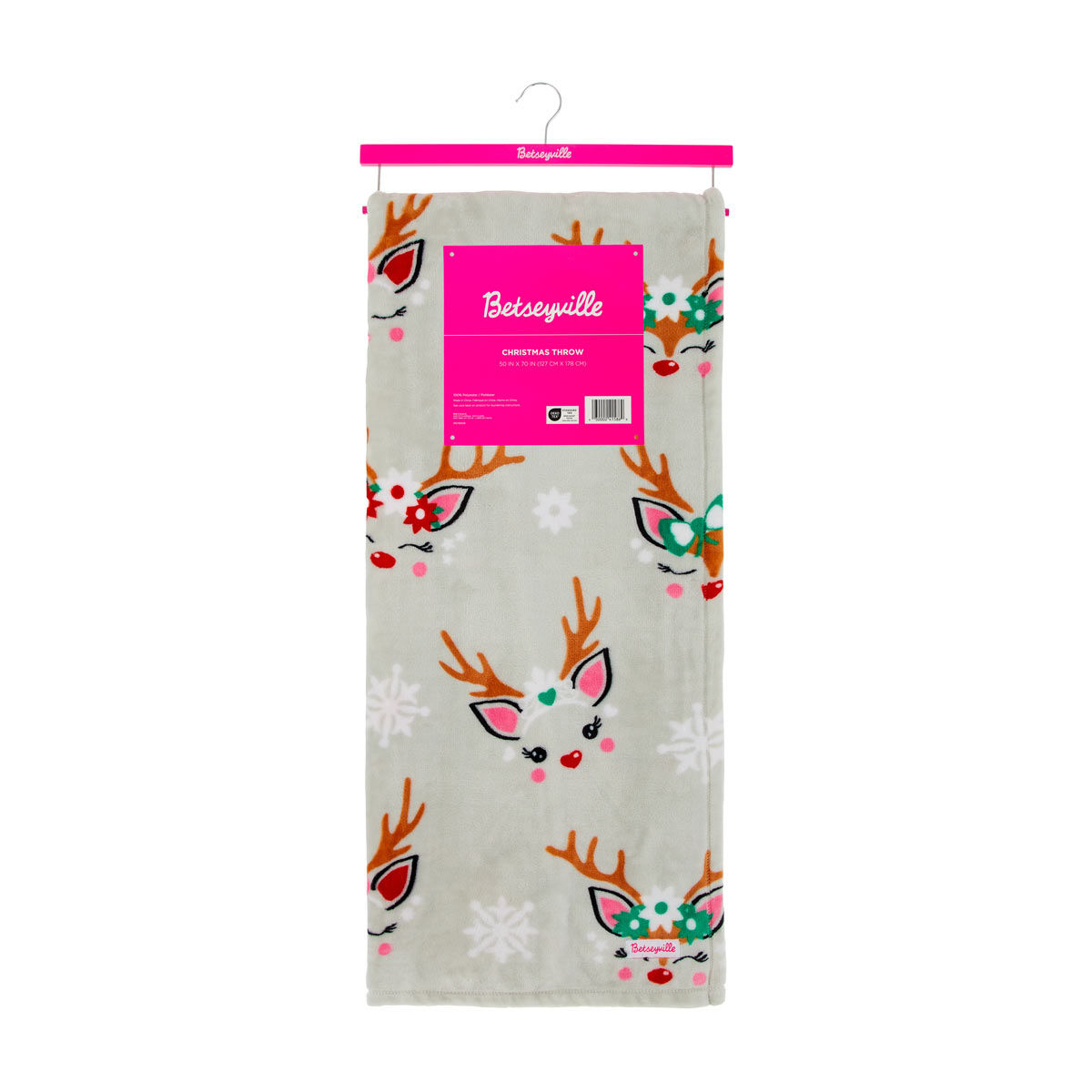 Betseyville Christmas Reindeer Throw Blanket, 50x70 in