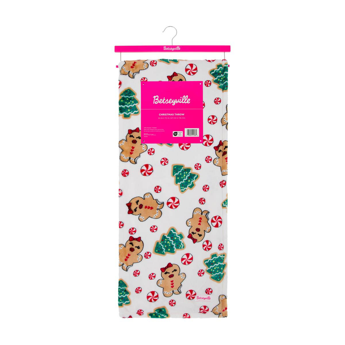 Betseyville Christmas Tree Print Throw, 50x70 in